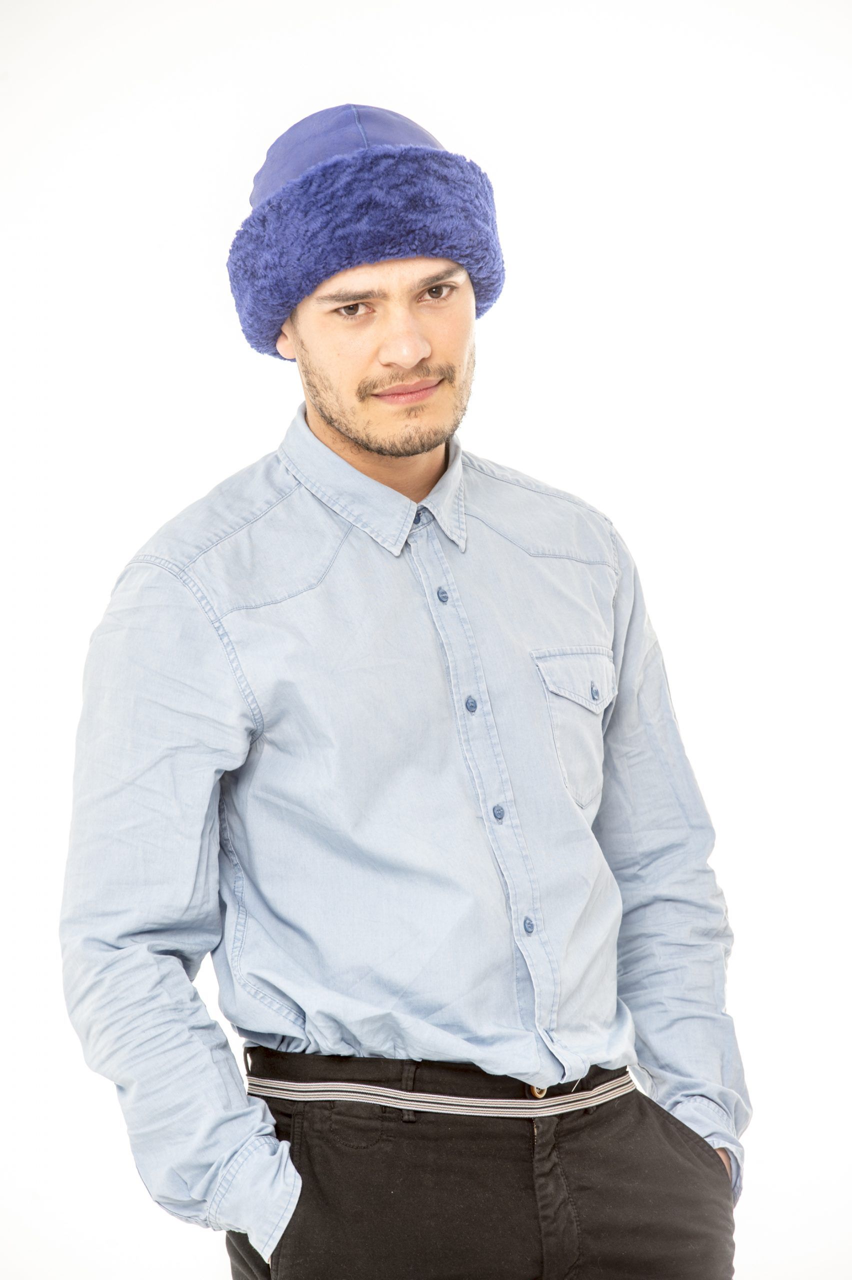 gorro ruso piel pelo rizo
